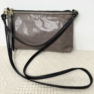 Hobo Darcy Leather Crossbody Bag Ash Gray Convertible Demi Wristlet